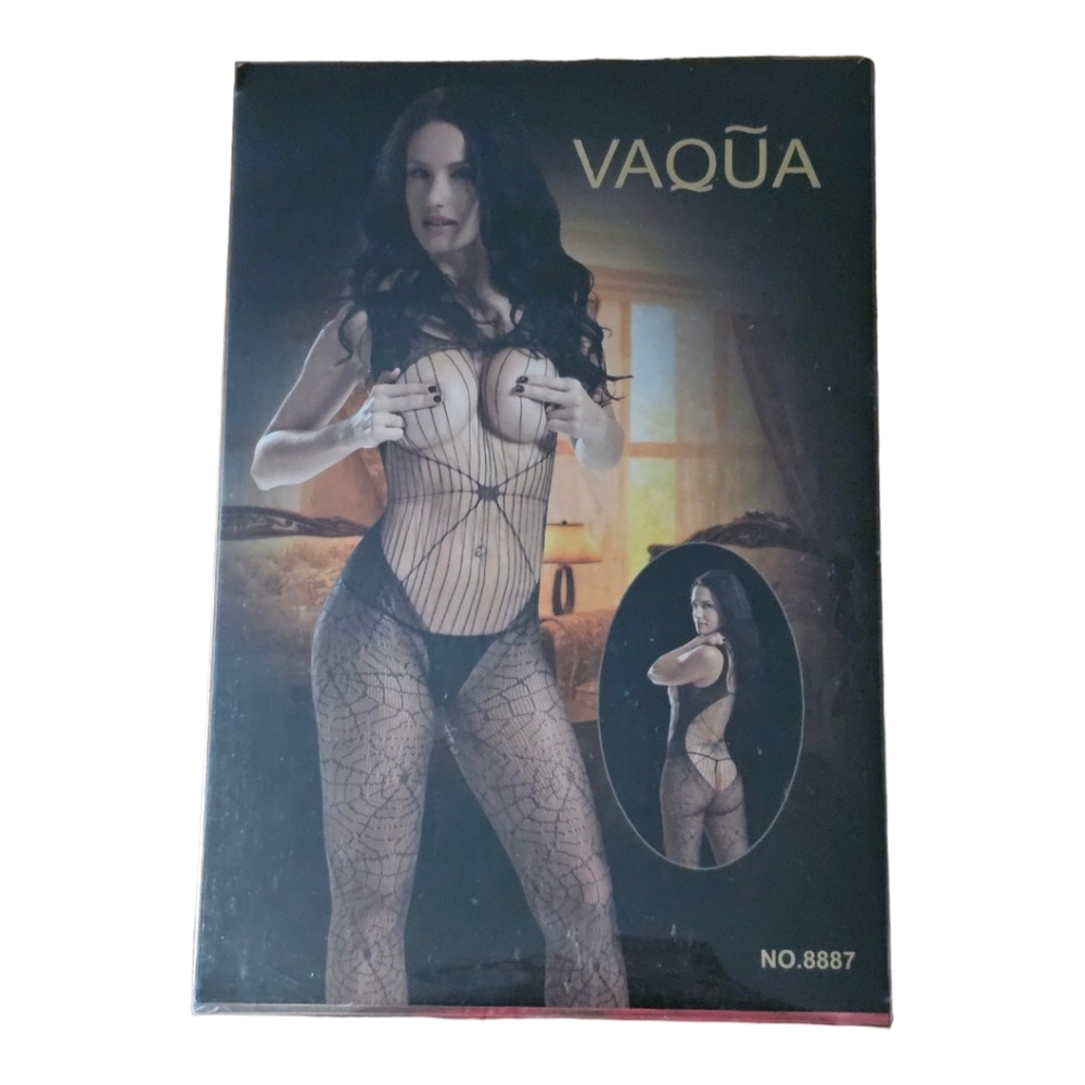Vaqūa Halloween Themed Spider Wed  Lingerie Fishnet Bodysuit